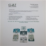 1978, 1985, 1987, 1988, 1991(x2) & 1992 The Memorial Tournament Official Badges - Linn Strickler Collection