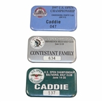 1993, 1995 & 1997 US Open Official Caddie & Contestant Family Badges - Linn Strickler Collection