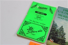 Five (5) US Open Championship Used Official Yardage Books - Linn Strickler Collection