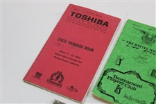 Five (5) Misc Official Yardage Books - Pebble, Riviera, & others - Linn Strickler Collection
