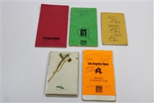Five (5) Misc Official Yardage Books - Pebble, Riviera, & others - Linn Strickler Collection
