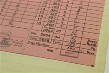 Bobby Locke Used Scorecard at Moor Park from Locke's Personal Scrapbook 