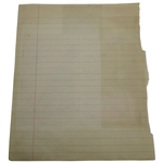 Bobby Locke Used Scorecard at Moor Park from Locke's Personal Scrapbook 