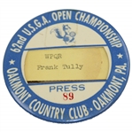 1962 US Open at Oakmont Press Badge #89 w/ Name Insert - Jacks 1st Professional Win