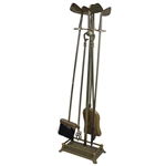 Vintage Golf Themed Club Fireplace Poker Stick Set with Brush in Stand
