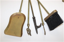 Vintage Golf Themed Club Fireplace Poker Stick Set with Brush in Stand