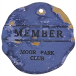 Walter Hagen Signed 1929 Moor Park Golf Club Member Exhibition Badge JSA ALOA