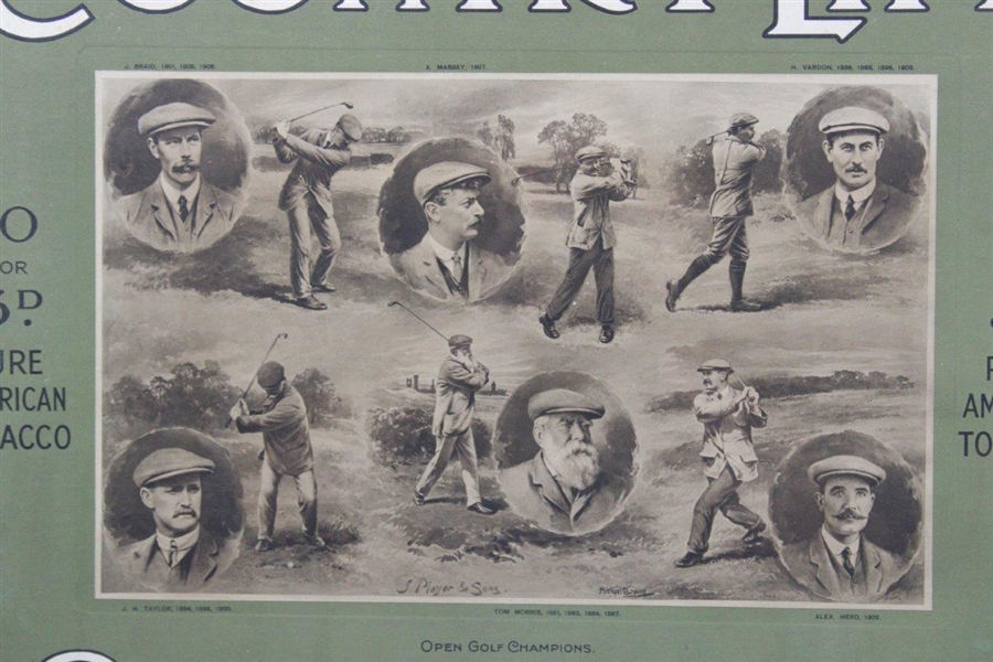 1907 Country Life Cigarettes Open Golf Champions Advertising Display - Framed
