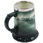 Circa 1900 Lenox Ceramic Art Co. Sterling Rimmed Hand Painted Beer Stein