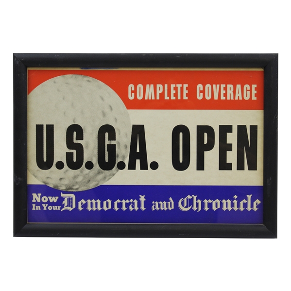 U.S.G.A. Open Complete Coverage Democrat and Chronicle Broadside - Framed