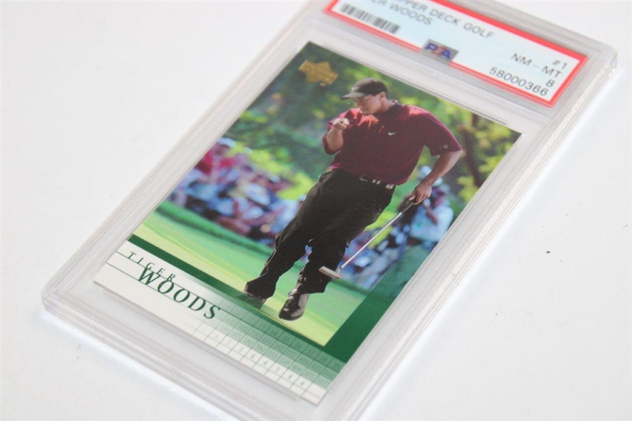 Tiger Woods Upper Deck Golf Card #1 NM-MT 8 - PSA#58000366