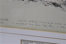 Original The Humourist 1930 Ink Drawing of Dud Golfer & Caddie by Bertram Prance