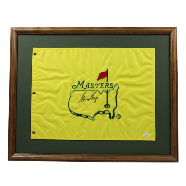 Gary Player Signed Undated Masters Embroidered Flag - Framed JSA #R90936