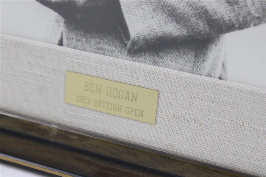 Ben Hogan Signed Photo with Claret Jug at 1953 OPEN with Nameplate - Framed JSA ALOA