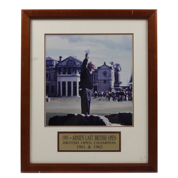Arnies Last British Open 1995 Photo Display with Nameplate - Framed