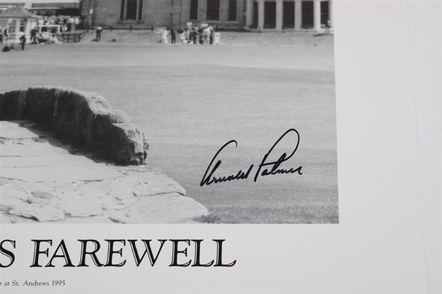 Arnold Palmer Signed 1995 The King's Farewell 16x20 B&W Poster JSA ALOA