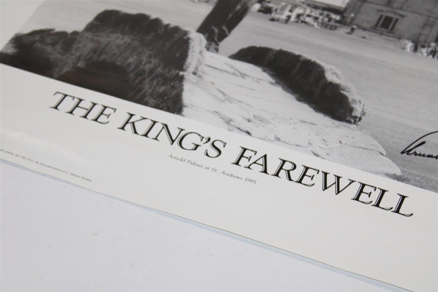 Arnold Palmer Signed 1995 The King's Farewell 16x20 B&W Poster JSA ALOA