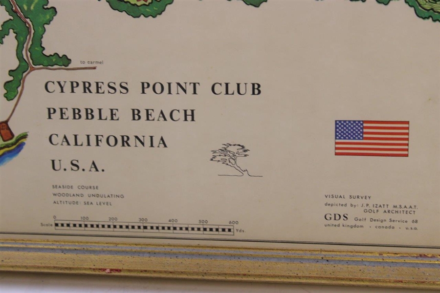 Cypress Point Club Pebble Beach Visual Survey by Architect James P. Izatt - Framed