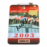 Mike Weir Signed 2003 Masters SERIES Badge #Q08410 JSA ALOA