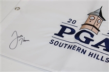 Justin Thomas Signed 2022 PGA at Southern Hills Embroidered Flag JSA ALOA