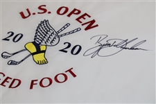Bryson Dechambeau Signed 2020 US Open at Winged Foot Embroidered Flag JSA ALOA