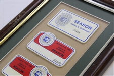 Six (6) Bob Hope Chrysler Classic Season Badges - 1984-1989 - Framed