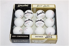 Four (4) Bruce Devlin Hand Signed Model Golf Balls as Part of Dozen w/Original Box JSA ALOA