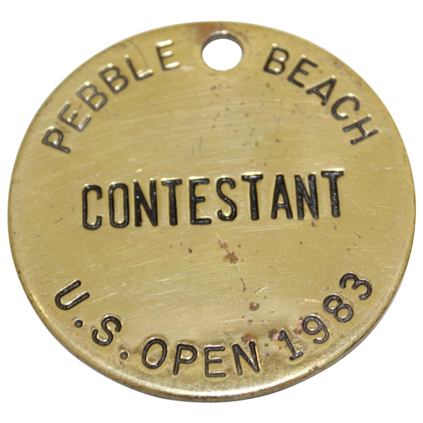 1983 US Open at Pebble Beach Contestant Brass Tag - Error