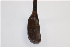 Unmarked Wood Mallet Putter with Shaft Stamp