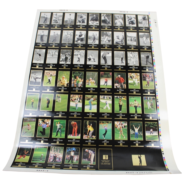 Ltd Ed 1995 Champions of Golf Masters Collection Uncut Sheet of Golf Cards 819/5000