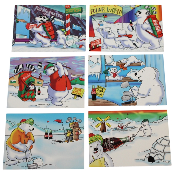 Golf Themed 1996 Coca-Cola Polar Bear South Pole Cards