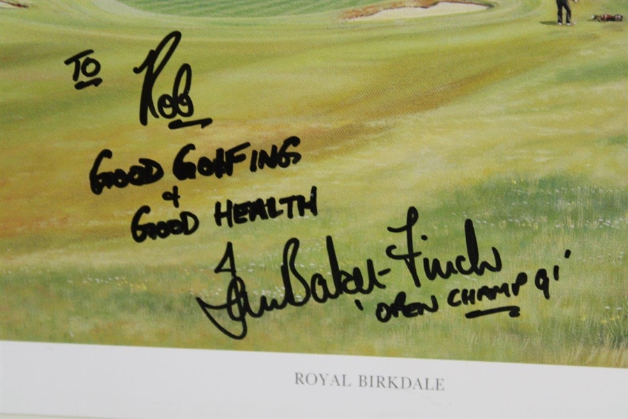 Ian Baker-Finch Signed Royal Birkdale Graeme Baxter Matted Print JSA ALOA