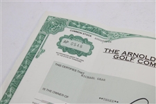 Arnold Palmer Signed 1997 The Arnold Palmer Golf Company AP0548 Stock Certificate JSA ALOA