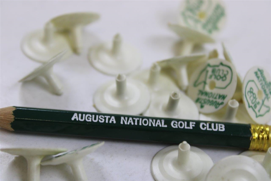 Thirty (30) Augusta National Golf Club 1980's Ball Markers with Club Pencil - Ralph Hackett Collection