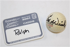 Tom Weiskopf Emerald Coast Classic Caddy Bib w/Signed Ball, Badge, Ydg Books, etc. - Ralph Hackett Collection