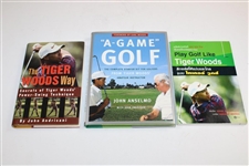 Three (3) Tiger Woods Golf Books by John Andrisani - Signed by John