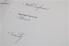 Tiger Woods' Father Earl Woods Hand-written Answers to Inquiries for Book