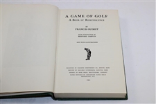 1963 'A Game Of Golf' 50th Anniversary Edition Book by Francis Ouimet
