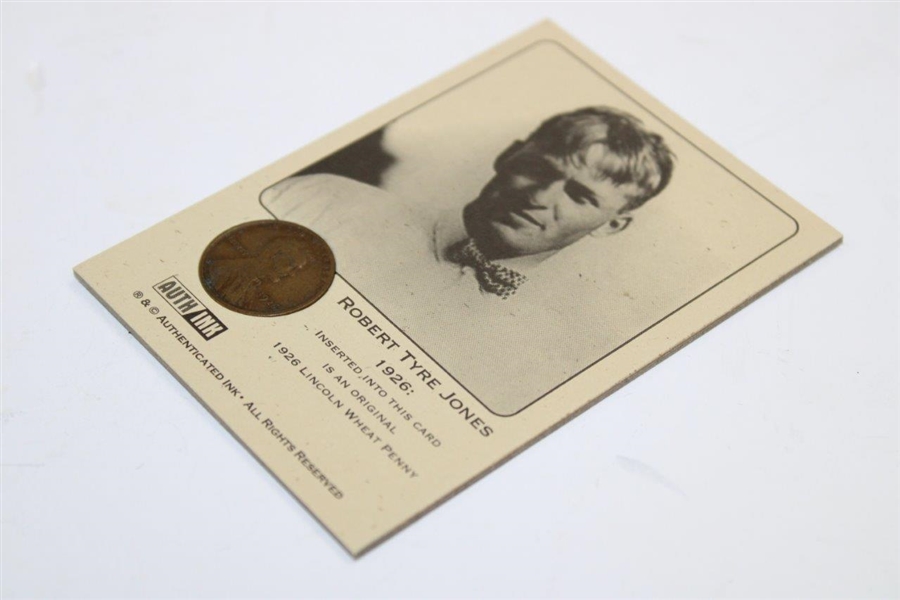 Bobby Jones Authenticated Ink 1926 Penny Card