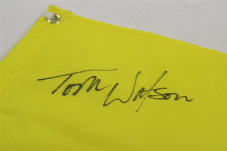 Jack Nicklaus & Tom Watson Signed 1997 Masters Embroidered Flag JSA ALOA