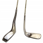 Two (2) Classic Sterling Silver Golf Club Themed Pins