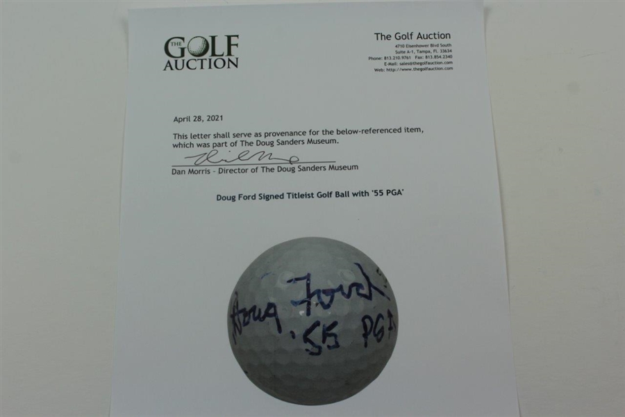 Doug Ford Signed Titleist Golf Ball with '55 PGA' JSA ALOA