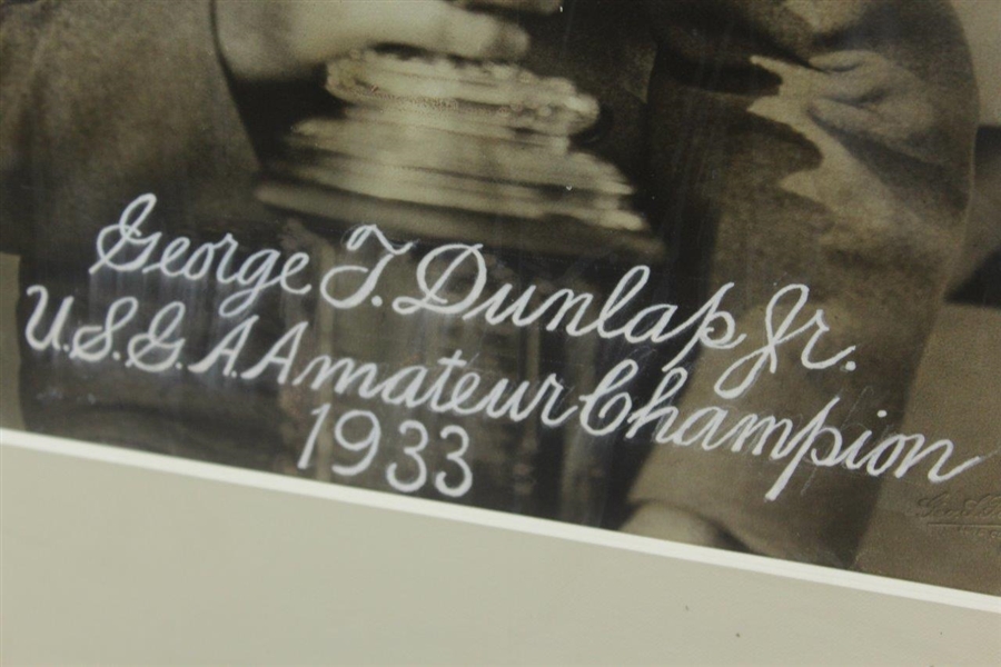 George Dunlap Jr. Large Format 'USGA Amateur Champion 1933' George Pietzcker Photo - Framed