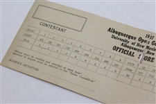 1947 Albuquerque Open Golf Tournament Official Score Card - Univ. of New Mexico Golf Course