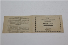 1947 Albuquerque Open Golf Tournament Official Score Card - Univ. of New Mexico Golf Course