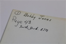Bobby Jones Original Sequence Photo Used in Alex Morrison Book with Stamp Pg 43