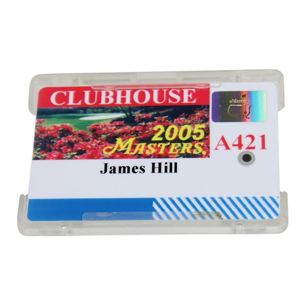 2005 Masters Clubhouse Badge #A421 - James Hill - Tiger's Fourth Masters Win