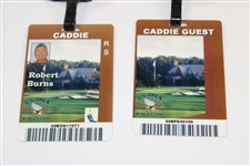 Two (2) 2006 US Open at Winged Foot Bob Burns Caddy Badge & Caddy Guest Badge - Bob Burns Collection