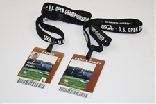 Two (2) 2006 US Open at Winged Foot Bob Burns Caddy Badge & Caddy Guest Badge - Bob Burns Collection