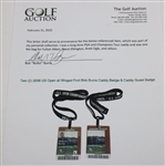 Two (2) 2006 US Open at Winged Foot Bob Burns Caddy Badge & Caddy Guest Badge - Bob Burns Collection